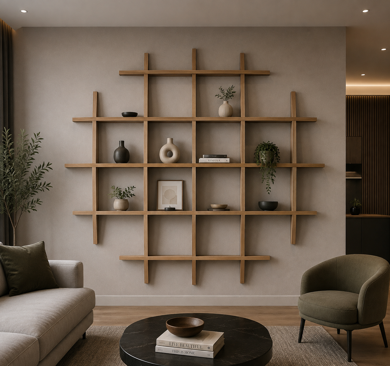 Parametric Wavy Wooden Wall Decor / Entryway Shelf Design / CNC files for cutting Para(008)
