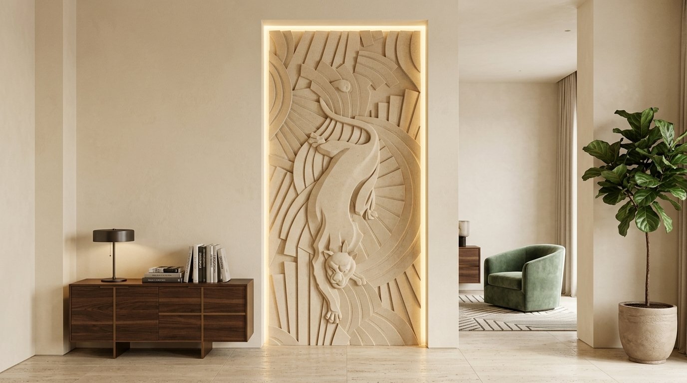 3D panel_G80_MAZ_STL model for CNC router