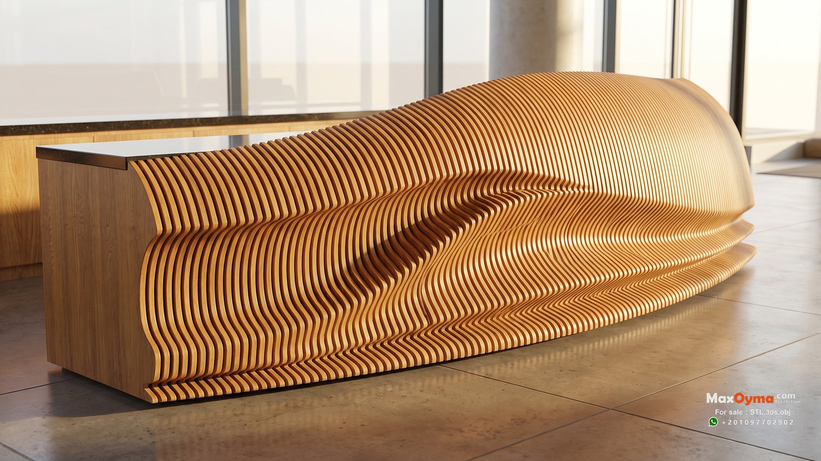 Parametric Wavy Wooden / Parametric counter Para (021)