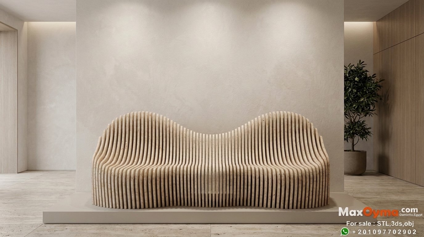 Parametric Wavy Wooden / Parametric bench Para (020) - Image 3