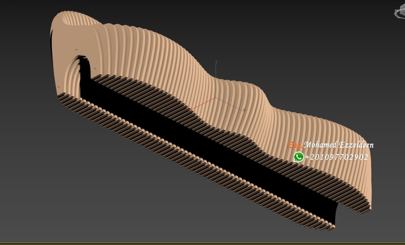 Parametric Wavy Wooden / Parametric bench Para (020) - Image 10