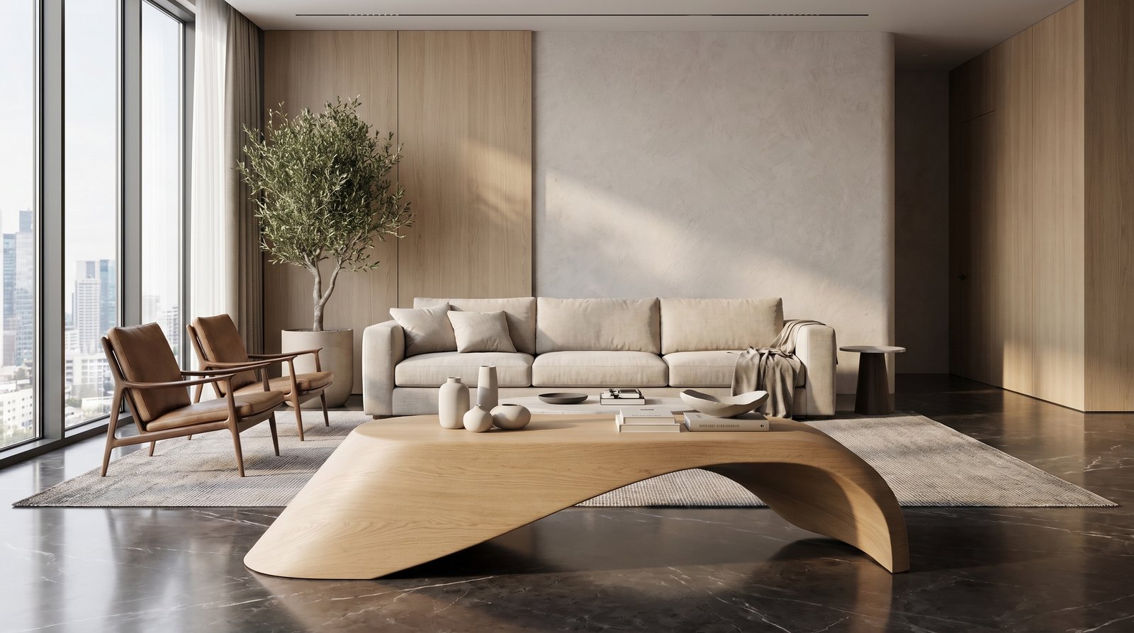 Parametric Wavy Wooden – Modern center Table / CNC files for cutting Para (026) - Image 2