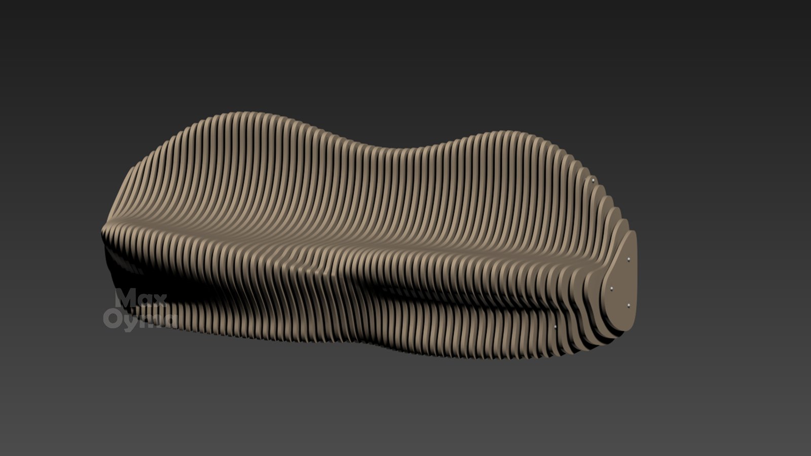 Parametric Wavy Wooden Bench – CNC files for cutting Para (033) - Image 12