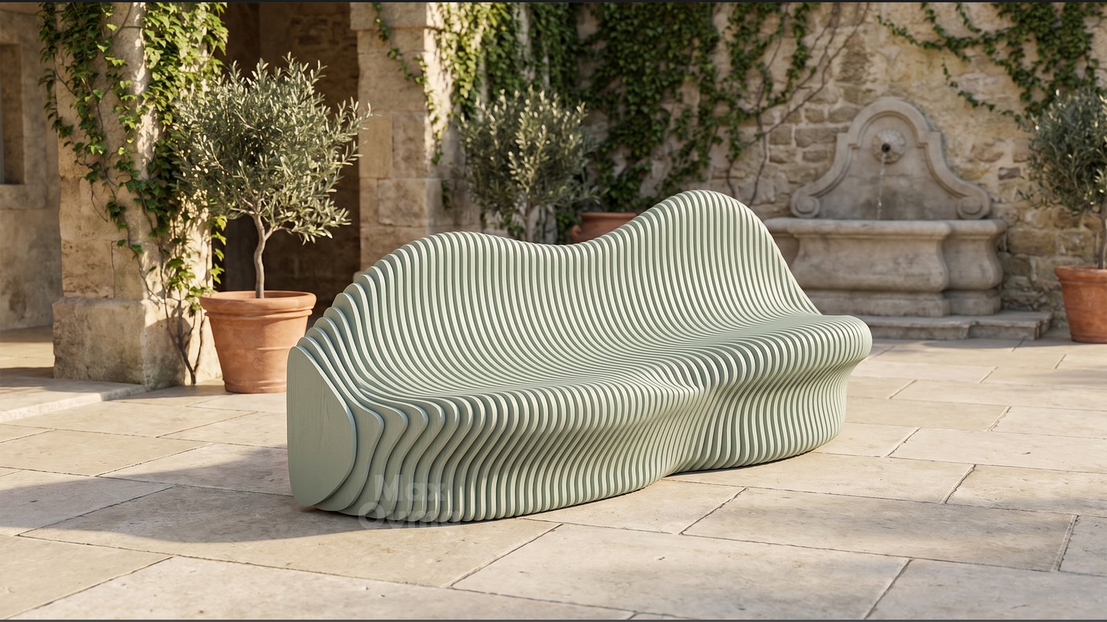Parametric Wavy Wooden Bench – CNC files for cutting Para (033) - Image 7