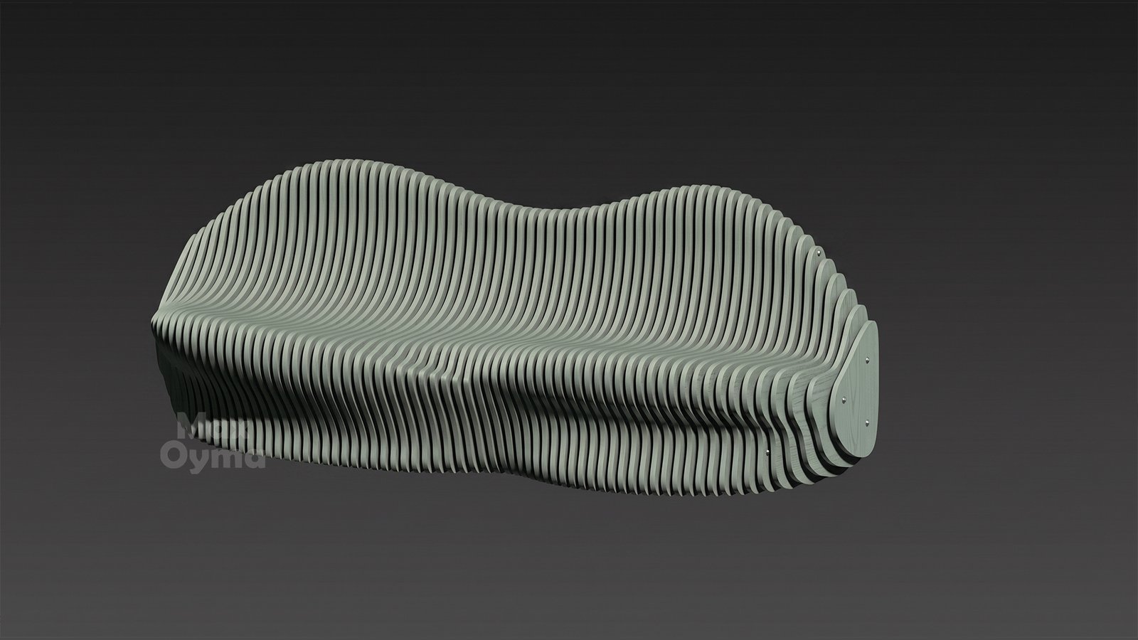 Parametric Wavy Wooden Bench – CNC files for cutting Para (033) - Image 8