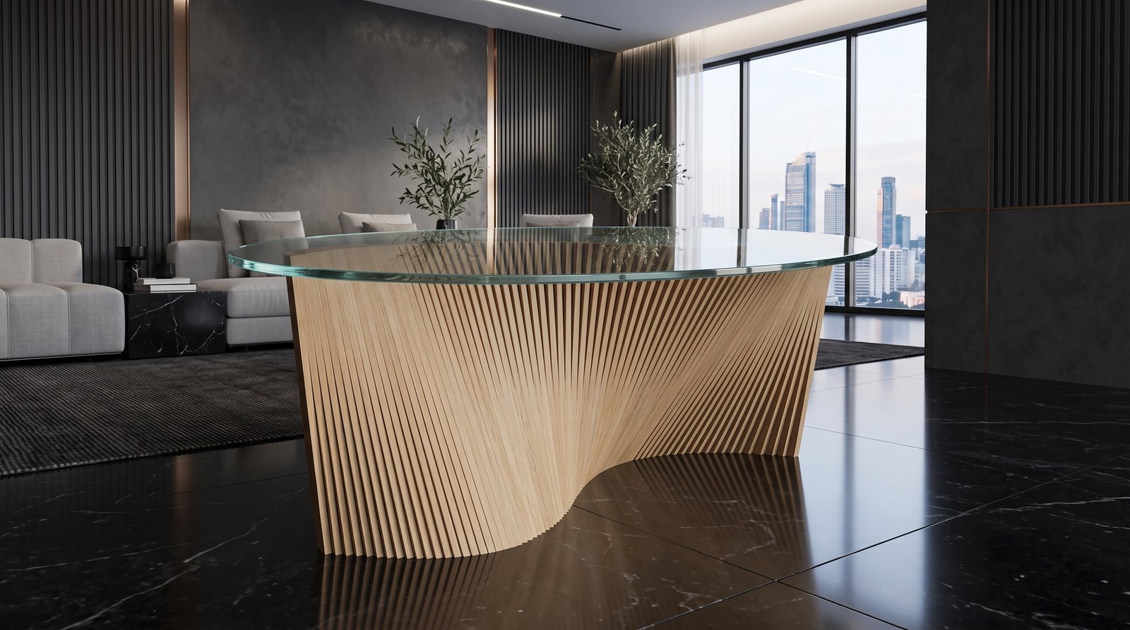 Parametric Wavy Wooden Coffee Table – CNC files for cutting Para (034) - Image 5