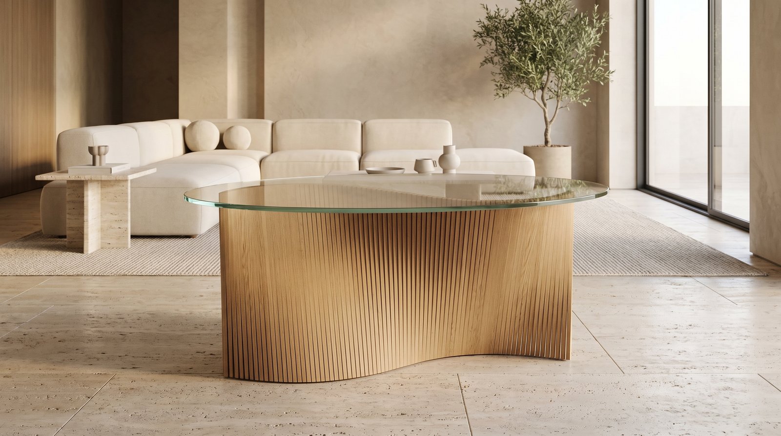 Parametric Wavy Wooden Coffee Table – CNC files for cutting Para (034) - Image 2